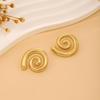High-End Metal Heart Butterfly Flower Earrings with Exaggerated Pleated Texture