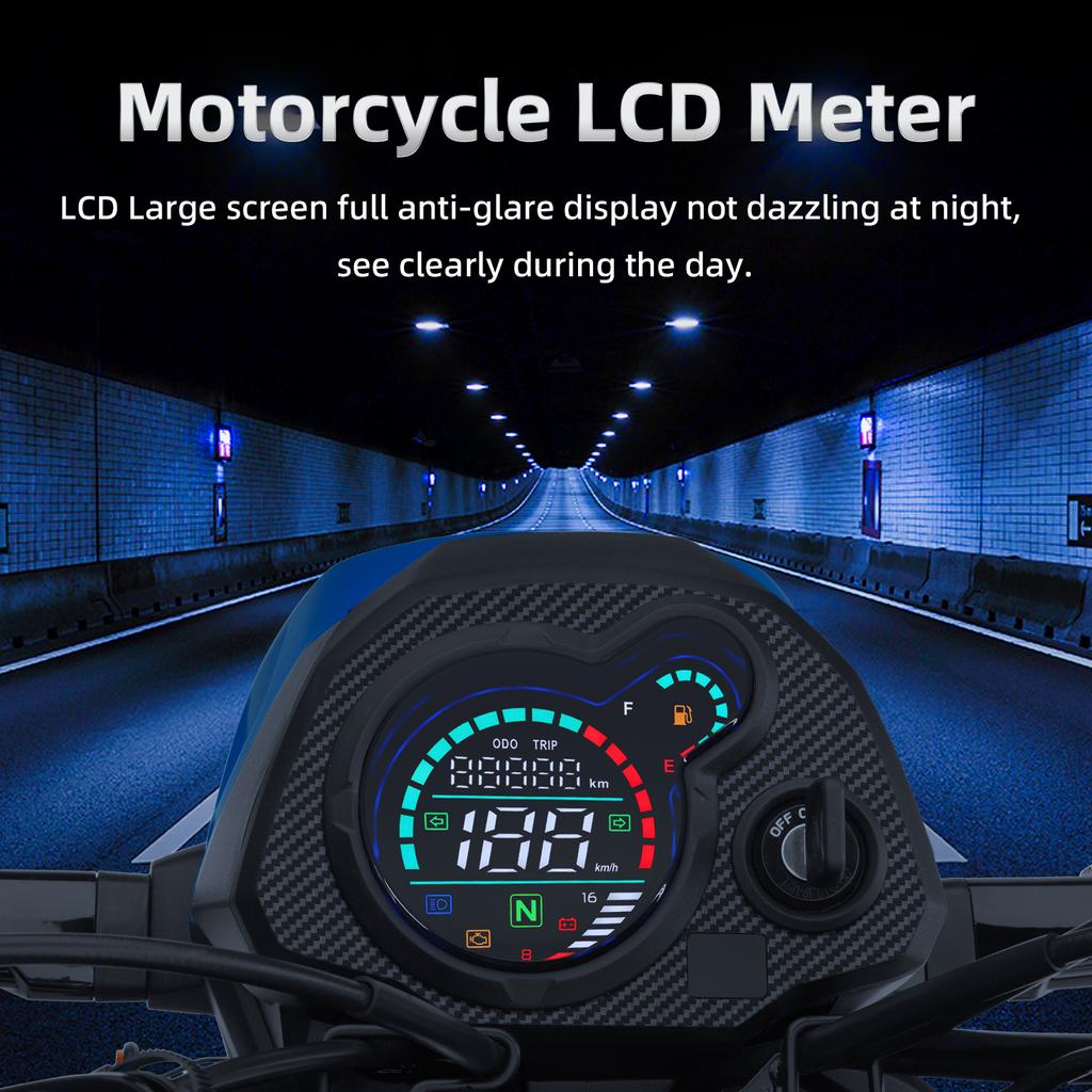 AD Digital Tachometer Speedometer TRIP ODO KMH Digital Meter Motorcycle LCD Odometer Voltmeter Oil Level Gauge For Honda Navi