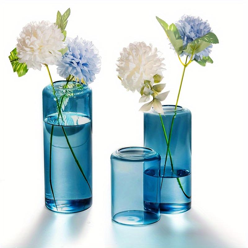 Pillar Glass Vase Three-piece Set, High Borosilicate Glass Flower Arrangement Vase, Home Table Centerpieces Christmas Halloween Wedding Decoration