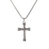 Men's Retro Cross Titanium Steel Necklace - European & American Style, Long Sweater Chain, Hip Hop, Versatile for Couples.