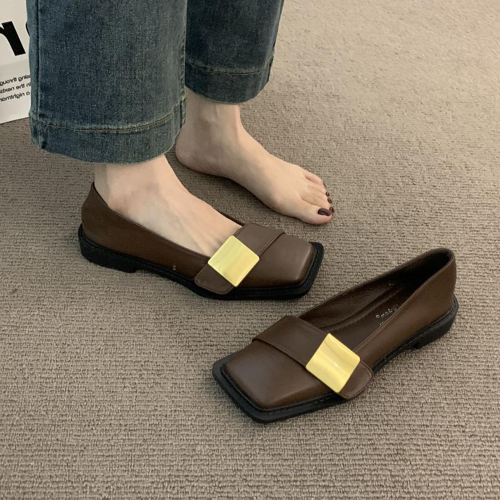 French High-end Square Head Retro Niche Mary Jane Single Shoes Women's 2025 Spring and Autumn Evening Gentle Temperament Small Leather Shoes