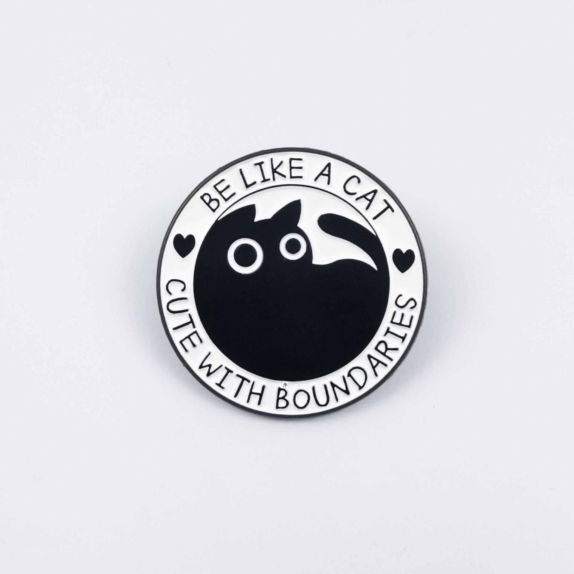 Cute Black Cat Cartoon Letter Brooch: Versatile Lapel Pin & Backpack Accessory