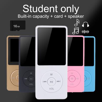 MP4 Player with 16GB SD Card Lossless Music Built-in Speaker Voice Recorder High-Quality