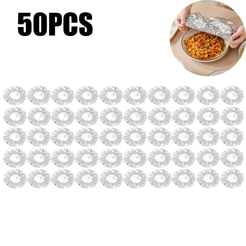 Stretchable Aluminum Foil Food Covers Insulation Lids for Kitchen Dishes Warmth Retention Reusable Fits Plates