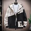 Spring and Autumn Men's Large Size Printed Jackets Youth Hooded Versatile Fat Tops for Men