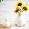 Cute Duck Vase Ceramic Hydroponic Vase Desktop Ornament Home Decor Garden Decoration