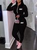 2024 European and American Women's Autumn Hoodie & Sweatpants Set - Casual Letter Print Sportswear