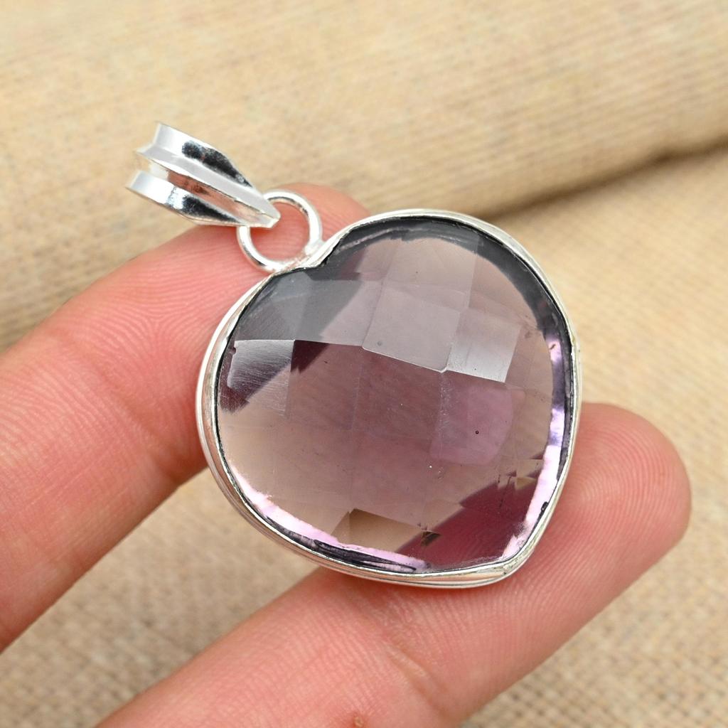 Purple Amethyst Gemstone 925 Sterling Silver Jewelry Handmade Fancy Pendant
