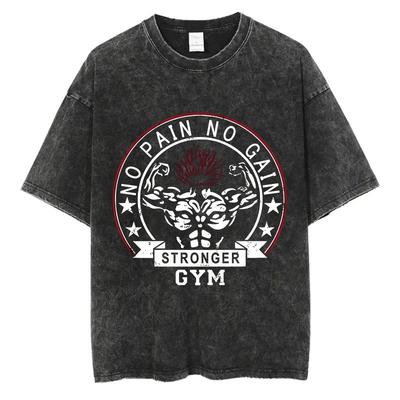 Anime Baki Πλυμένο T-shirt Harajuku Καλοκαίρι Βαμβακερό Κοντομάνικο Oversize T-shirts Vintage Streetwear Baki Hanma Μπλούζα με στάμπα