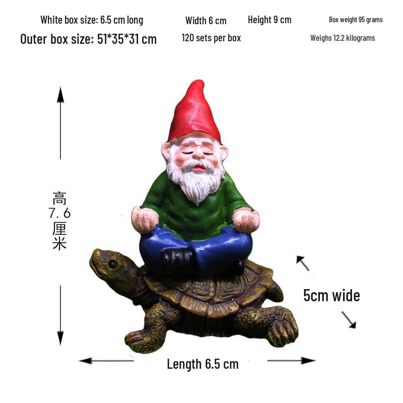 

Креативная миниатюрная медитирующая черепаха из смолы - Садовый гном
