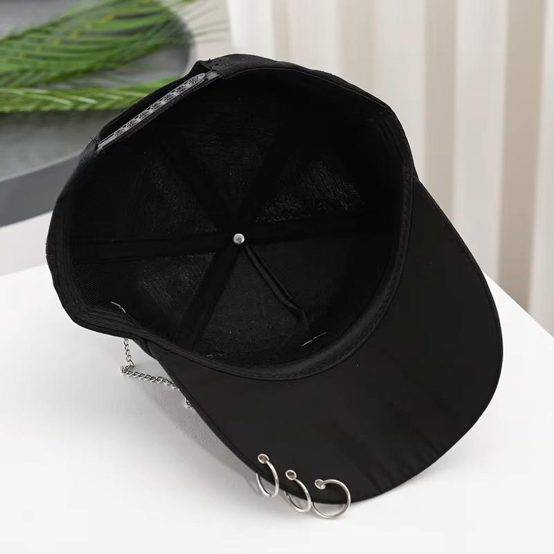 Baseball Cap Hat Metal Ring Chain Star Spring Summer Autumn Punk Hip Hop Rock Adjustable Unisex Men Women Outdoor Casual Cotton