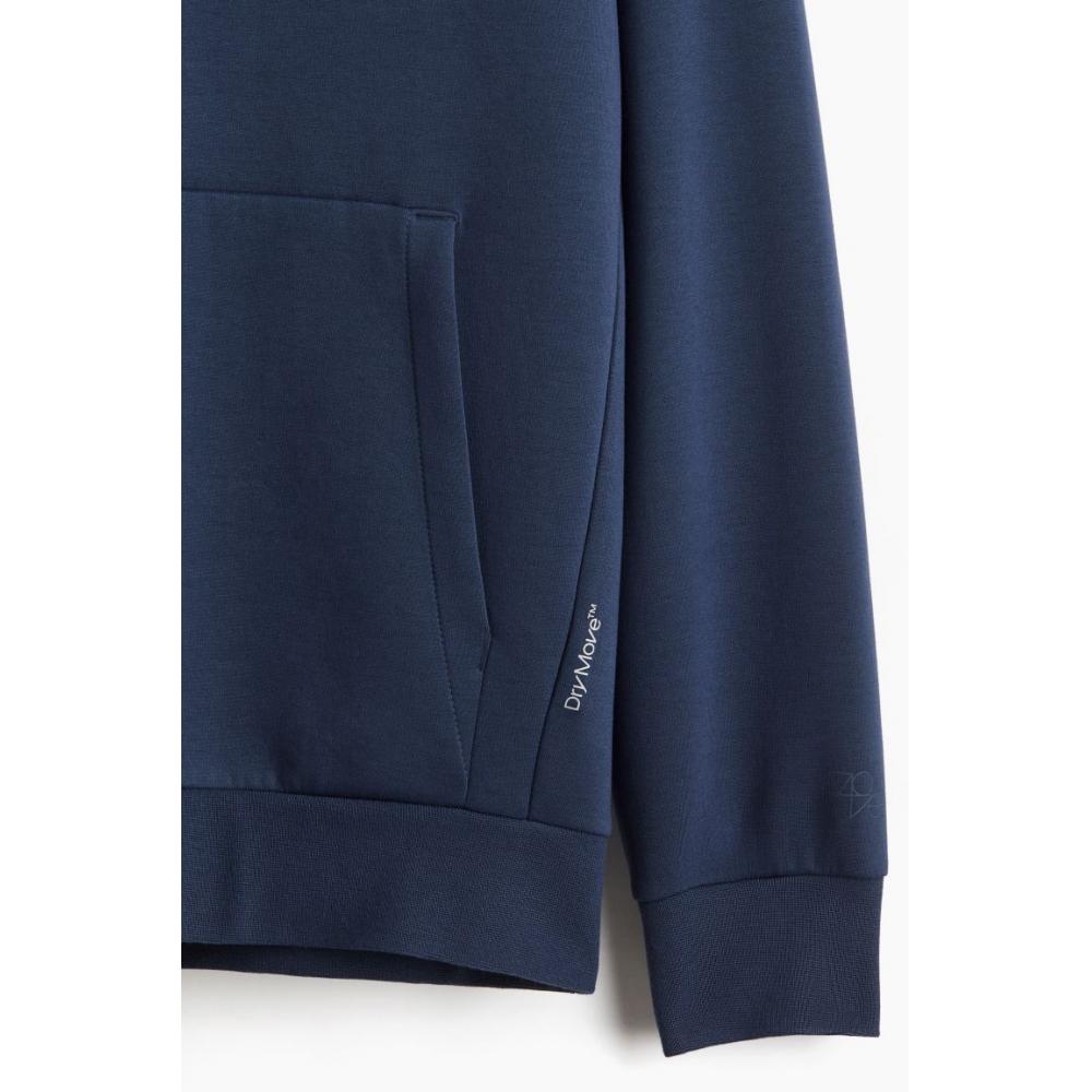 H M Sports Hoodie Loose Fit dryMove Navy Blue