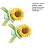 2Pcs Girl Hairpins Versatile Sunflower Decor Hair Clips Wide Soft Ribbon Decoration Side Bangs Hair Pins Hair Accessories