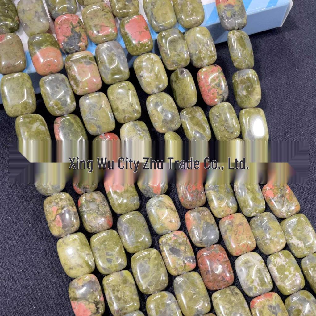 10x14mm Rectangular Crystal Agate and Turquoise Malachite Loose Beads for DIY Jewelry