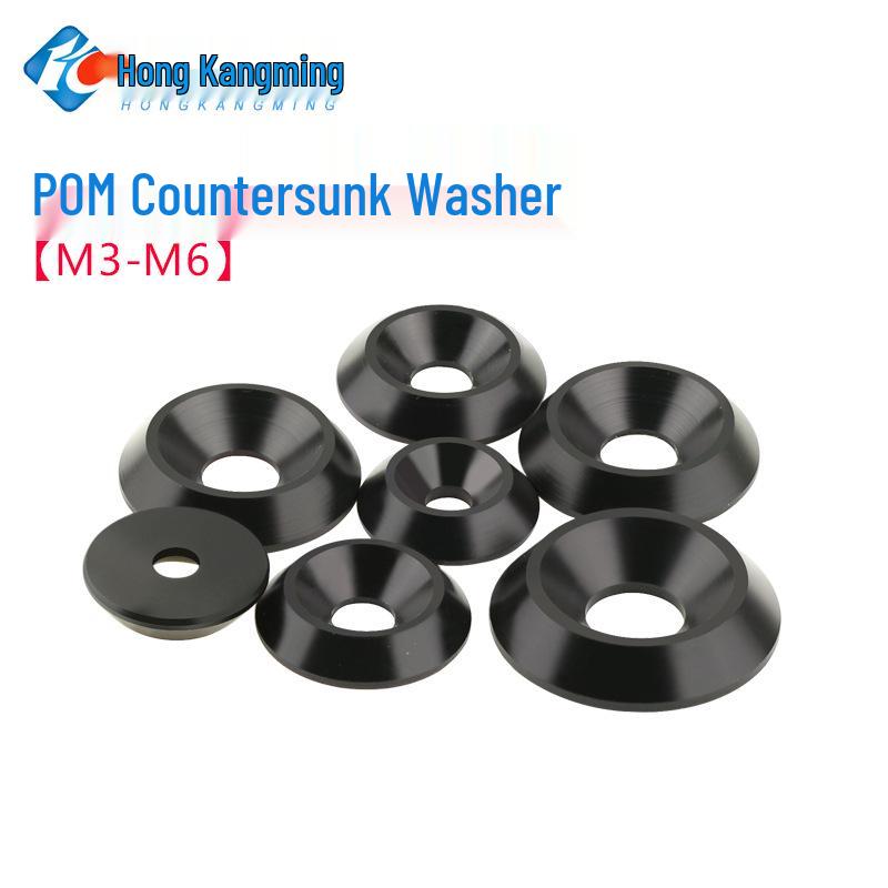Black Wear-Resistant POM Nylon Steel Countersunk Insulating Washer M3-M6