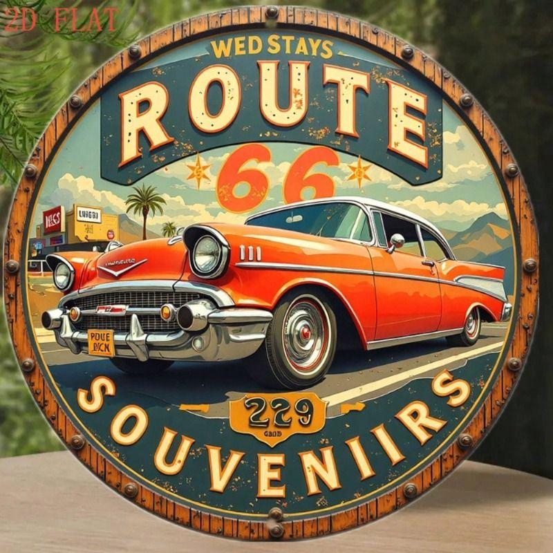 Round Retro Tin Sign Metal Wall Art 20x20cm for Living Room Balcony Home Decor