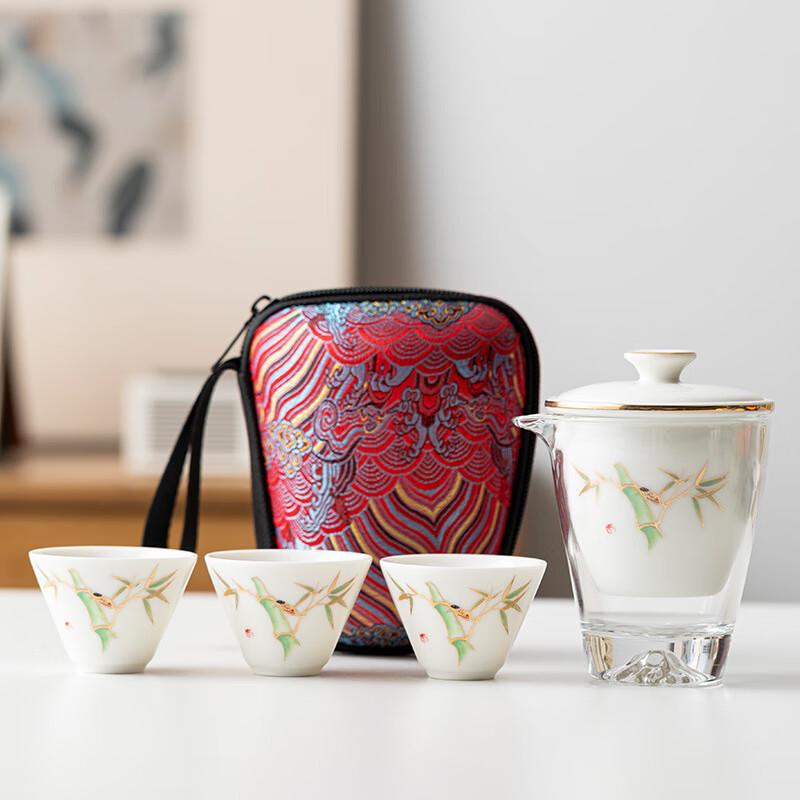 MeiLAN Portable Ceramic Gongfu Travel Tea Set