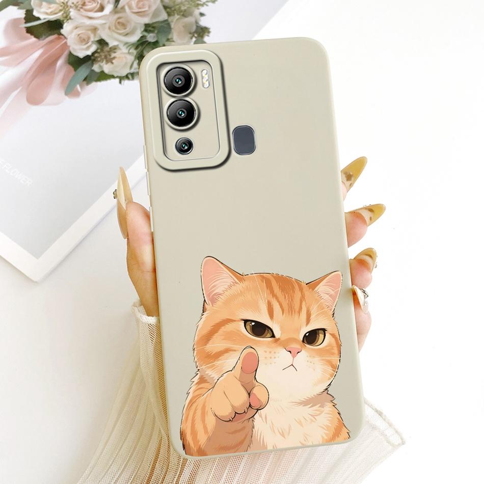 For Infinix Hot 12 12 Play Cute Cat Flower Cartoon Phone Case For Infinix Hot12i Hot 12Play Shockproof Soft Silicone Bumpers