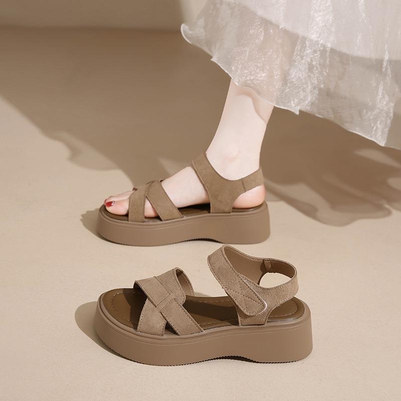 Platform sandals women's summer new open-toed non-slip breathable versatile beach shoes Velcro sandals