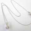 [Your and My Jewelry Box] Large CZ Pendant Necklace, 1.50 Carat Single Stone [April Birthstone] [Gift Wrapped] (Silver Chain)