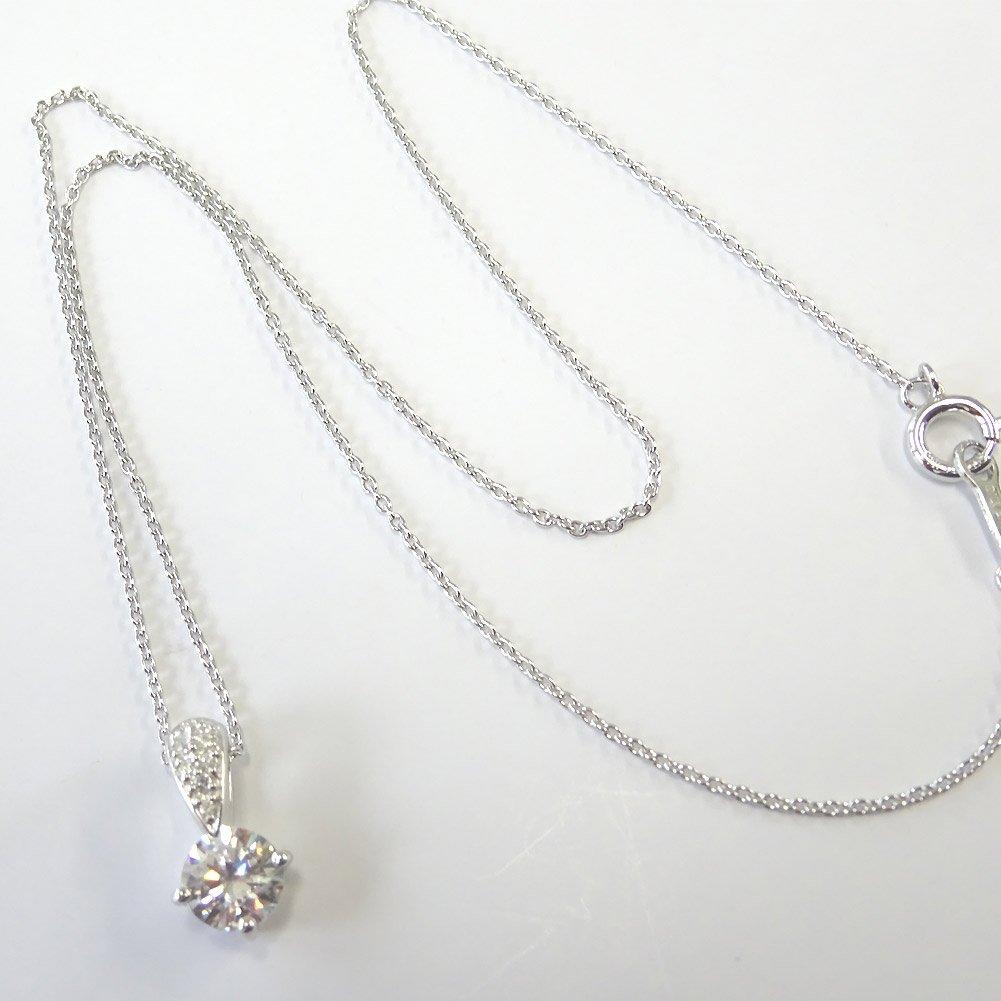 [Your and My Jewelry Box] Large CZ Pendant Necklace, 1.50 Carat Single Stone [April Birthstone] [Gift Wrapped] (Silver Chain)