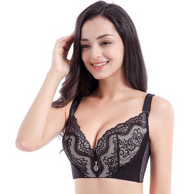 Sexy Autumn and Winter Big Yards Underwear Bra Thin Sexy Lace with Steel Ring Has To Support The Full Cup Large Cups To Increase 100D