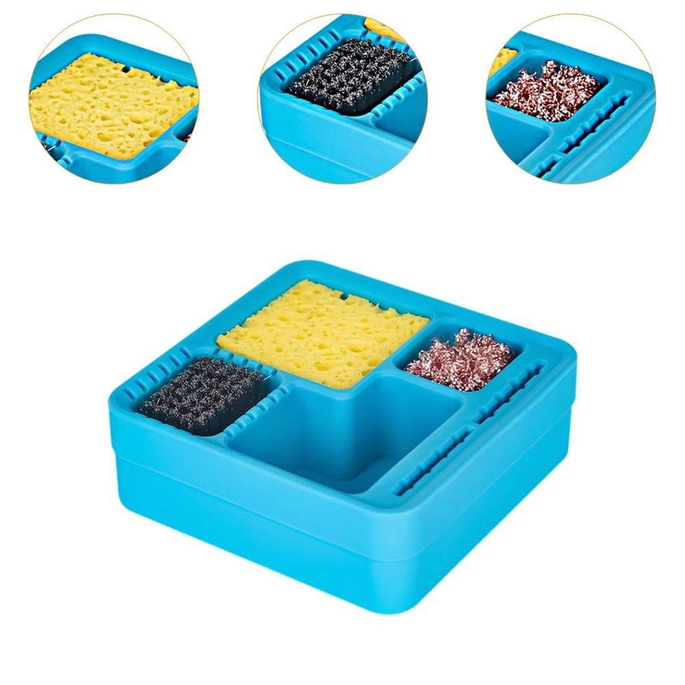 Steel Brush Tin Dross Collection Box Silicone Tin Slag Case Solder Tip Cleaner Soldering Iron Tips