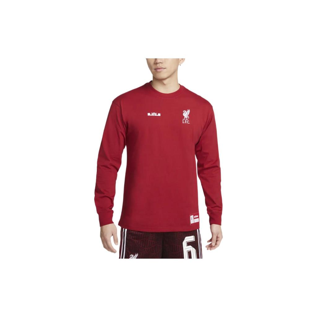 New Nike LeBron X Liverpool F.C. Long Sleeve Max90 T shirt Asia Sizing FD4025-608
