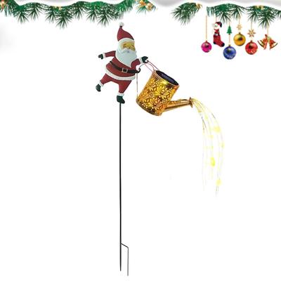 Solar Santa Claus Spray Pot Lamp IP65 Waterproof Metal Garden Decoration with LED Light Suitable for Terrace Path Christmas Gift