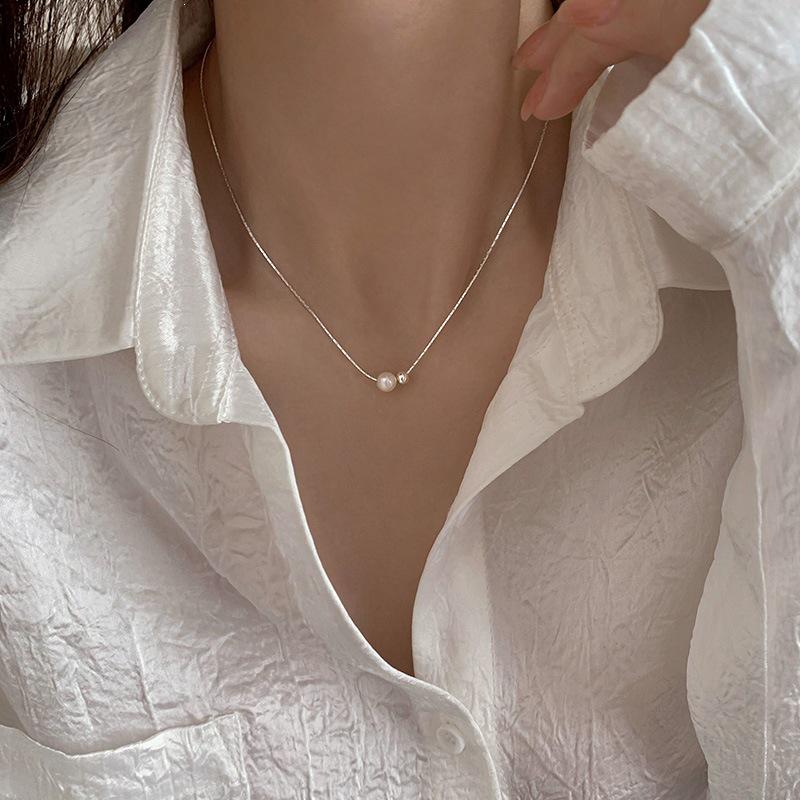 2023 High-End 925 Sterling Silver Pearl Clavicle Necklace - Light Luxury Niche Design