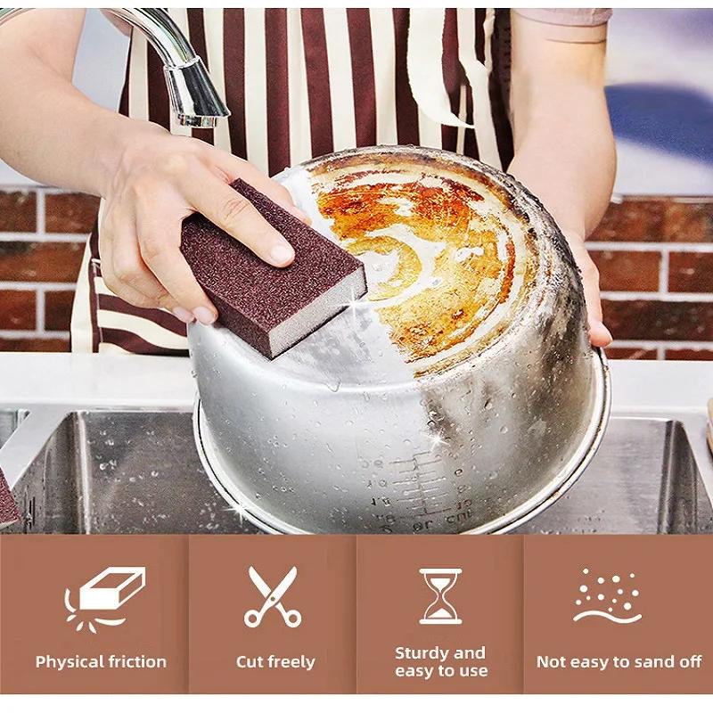 1/3/6pcs Kitchen Sponge Magic Sponge Eraser Carborundum Removing Rust Cleaning Brush Descaling Clean Rub for Cooktop Pot