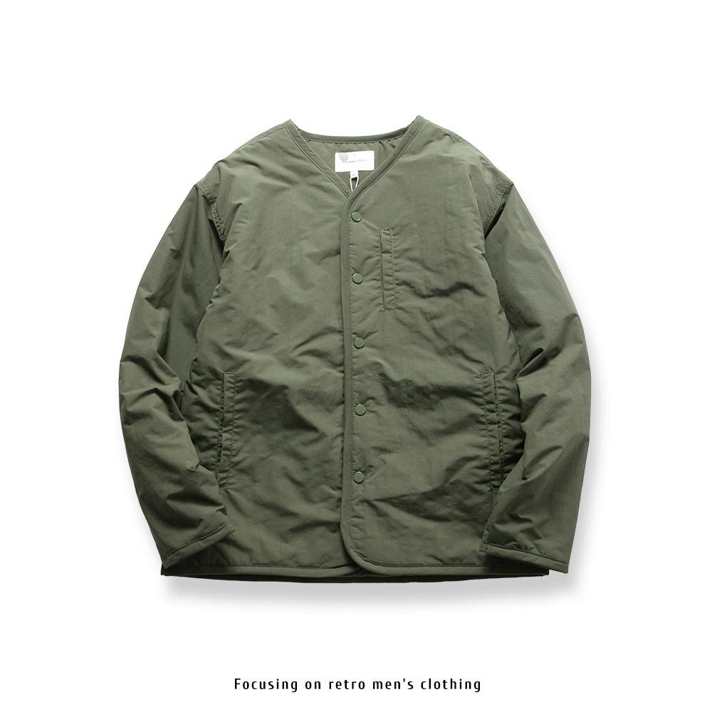 Men's Retro Quilted V-Neck Cotton Jacket