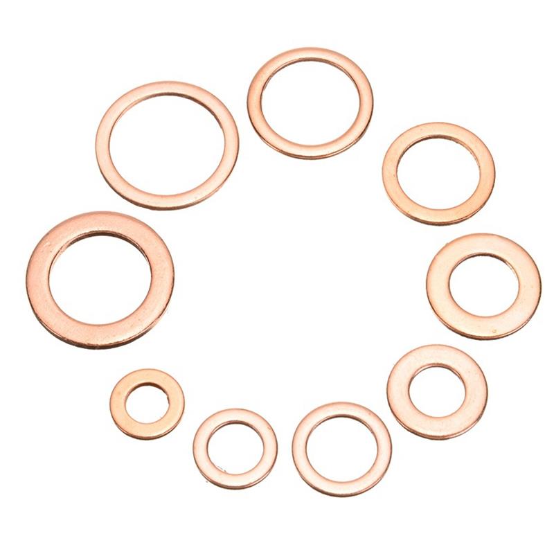 400/300/280/200/150/100Pcs O Ring Copper Washer Gasket Set M5-M14 Flat Ring Seal For Boat Crush Flat Seal Ring Sump Plug Oil Oil Drain Plugs 3