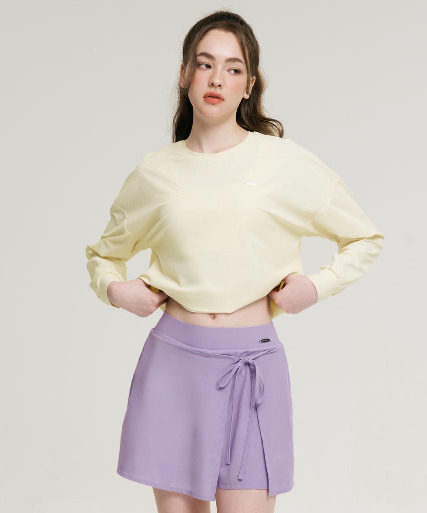Gonna a pantaloncino da bagno Leijibi Airstretch con fascia lavanda