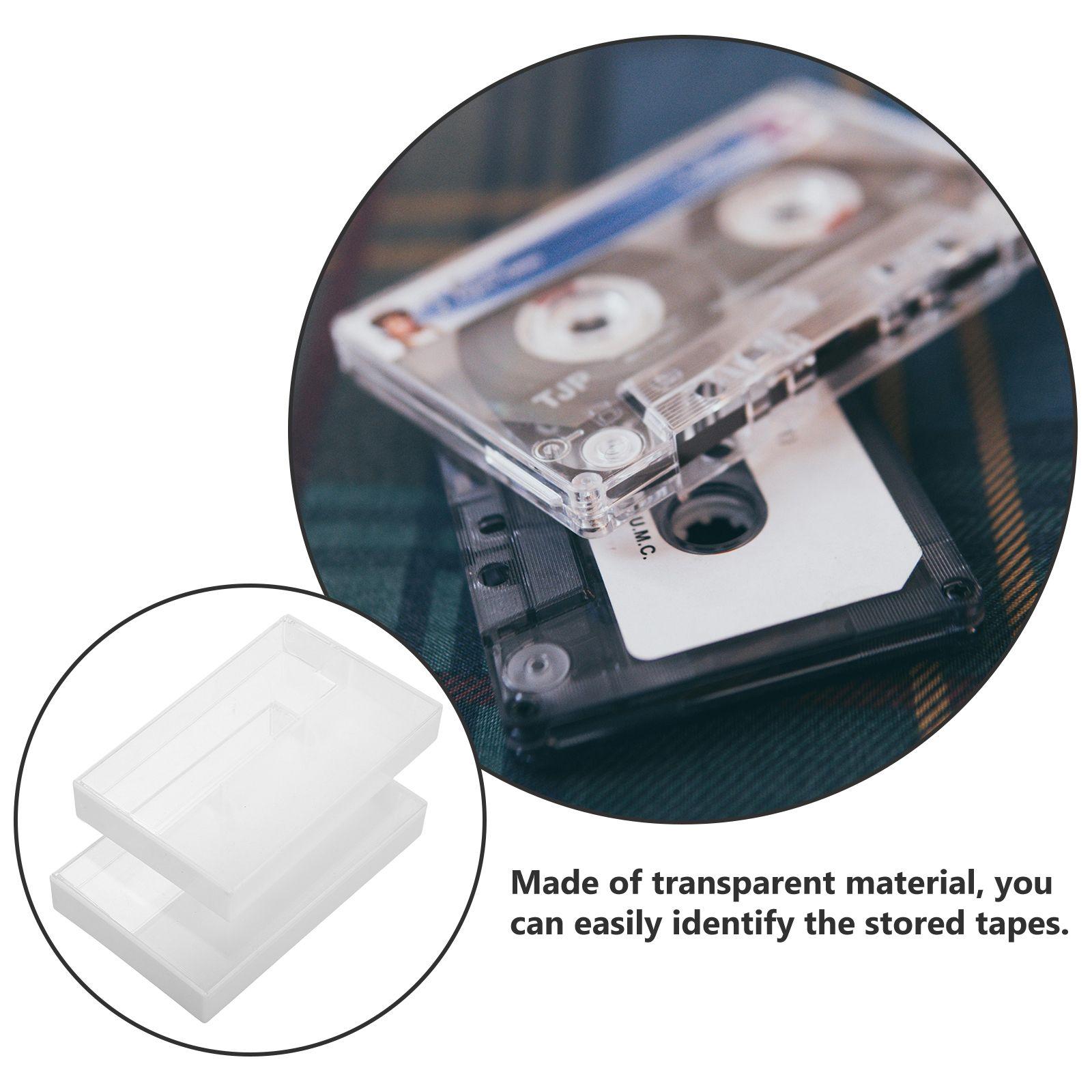 10pcs Vintage Cassette Tape Protector Recording Blank Cassette Case Clear Plastic Cassette Tape Cases Dustproof Storage Box