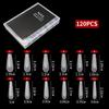 120Pcs Box-Packed Nail Mold Extension Paperless Tray Extension Nail Plate Ultrathin Reusable Transparent With Scale