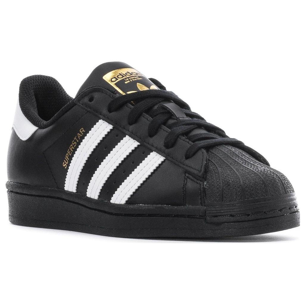 Adidas Originals Superstar Xlg Leather Comfortable Durable Breathable Low Top Kids Sneakers Kids Sneakers Black White IG0278