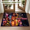 Crystal Velvet Square Rug Custom NameFive Nights at Freddy’s Pattern Non Slip Home Floor Decor Rug