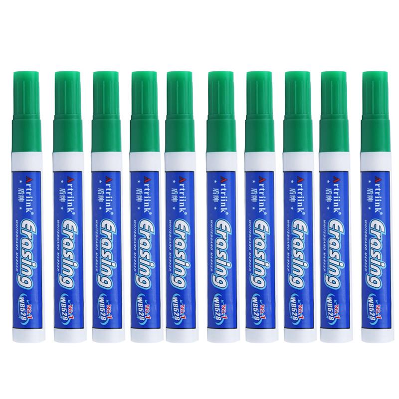 10er Set Whiteboard-Marker, 2,0 mm Spitze, Schwarz Blau Rot Grün Hohes Tintenvolumen, Büro-Lehrstift, Klare Handschrift & Leicht Abwischbar