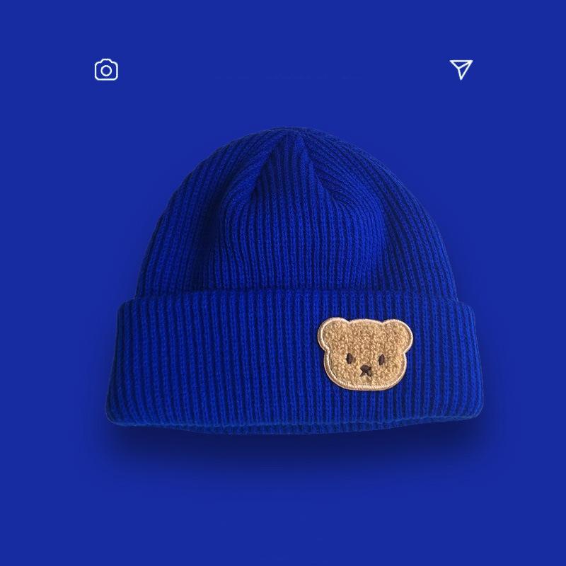 

Новая шапка-ушанка из шерсти медведя женская зимняя защита ушей студенческая универсальная милая вязаная шапка теплая белая шапка от холода One Size