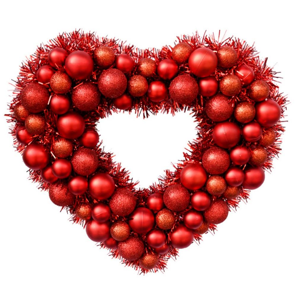 Festival Wedding Party Heart Shaped Plastic Decorative Wreath Front Door Valentine's Wreath