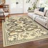 Serpentine Pattern Carpet Oriental Floral Rug Classic Border Mat Beige Brown Vintage Living Room Mat Home Decoration Floor Rug
