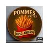 Vintage Metal Sign Pommes Frites Wall Art Decor for Cafe Bar Restaurant