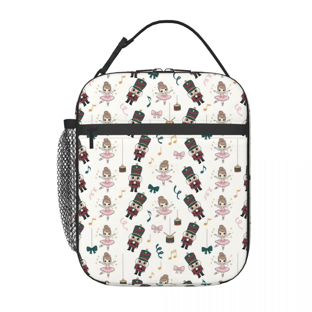 Nutcracker Ballet Christmas Theme Pattern Insulated Lunch Bag for Women Kids Portable Food Boxes Thermal Lunch Box Tote