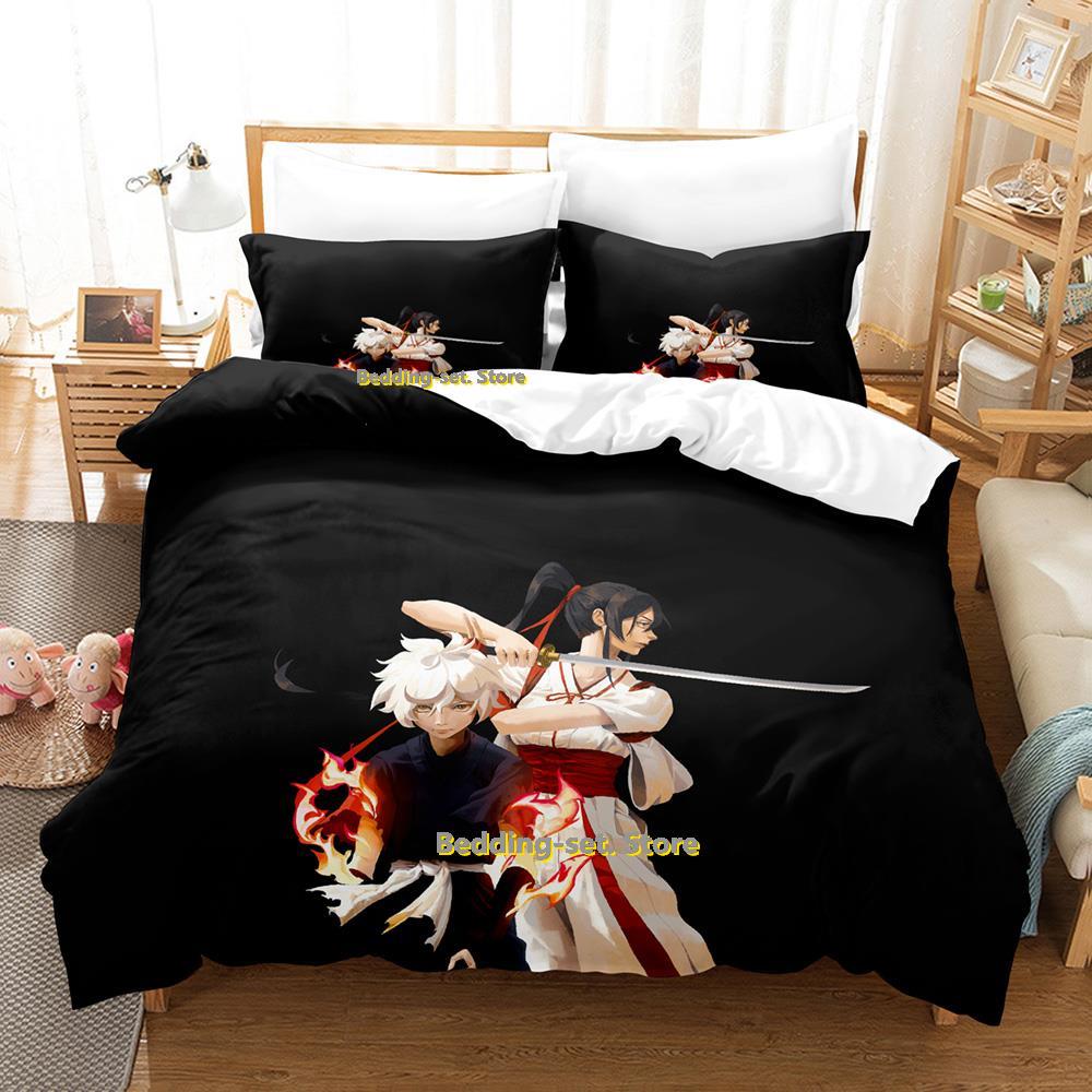 Comforter Hell'S Paradise Gabimaru & Sagiri Bedding Set Cartoon Anime Three-Piece Set Adult Kid Bedroom Three-Piece Suits Roupas De C