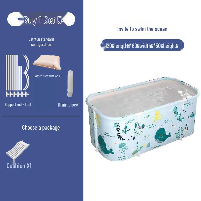 Portable Folding Bathtub for Adults & Children - Full Body Shower Bucket for Autumn/Winter Use