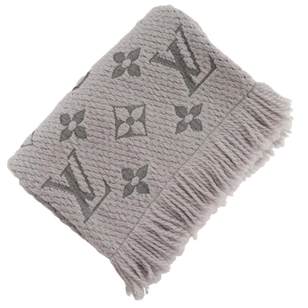 

LOUIS VUITTON Escalp Logo Mania Scarf M74742 gray wool Women Used