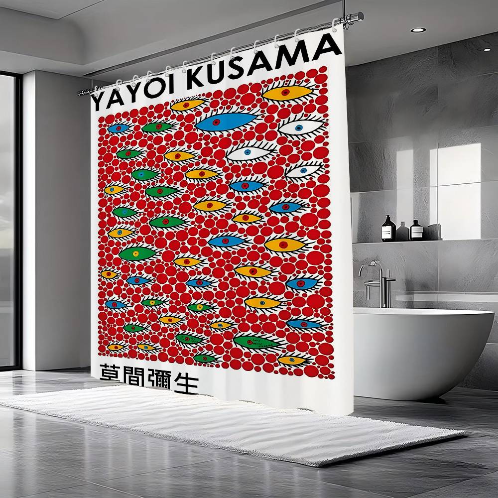 Yayoi Kusama Menas Vonios Dušo Užuolaida Apsauganti Sienelė Dušo Užuolaida Greitai Džiūstanti Gali Būti Šveičiama Šviesiai Nepermatoma Vonios