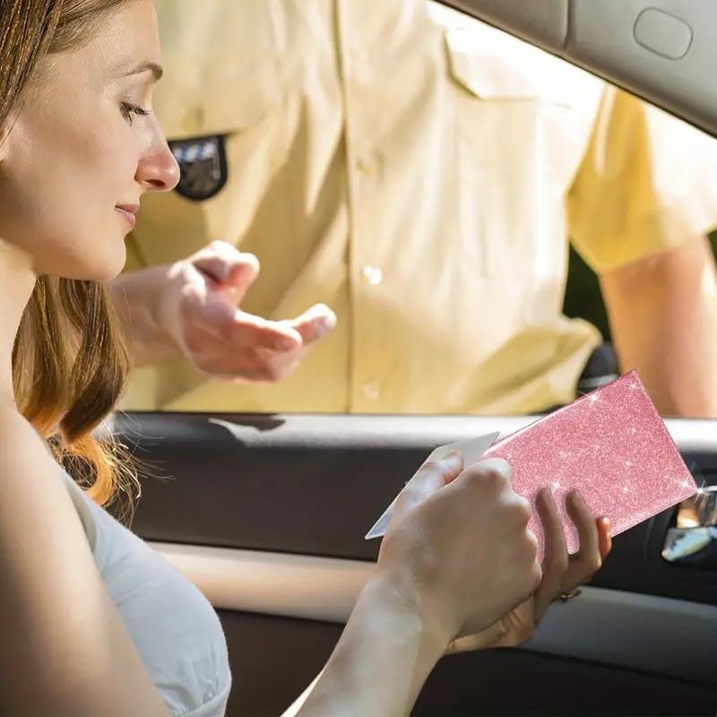 Car Registration and Insurance Card Holder Vehicle License Document Glove Box Compartment Organizer Luxury Travel Accessories