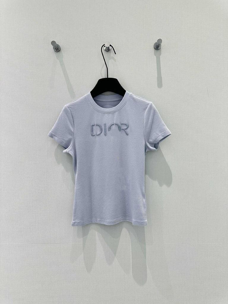 Elegant Embroidered Women's Slim Waist Short-Sleeve T-Shirt